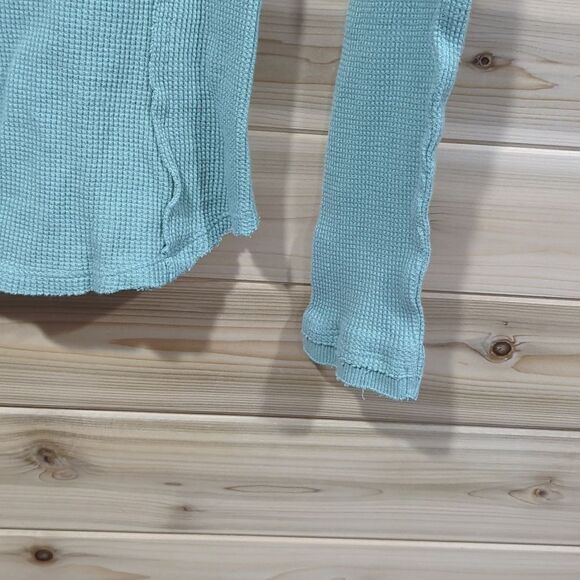 Sundance Lace Up Thermal Long Sleeve Top Mint Green Size Small - Picture 3 of 8
